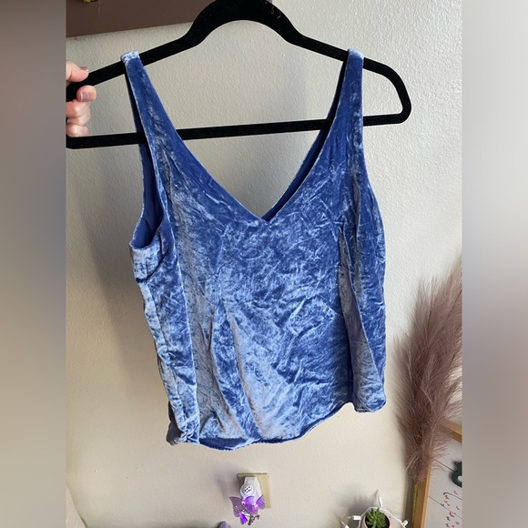 LOFT cobalt velvet swing tank - Picture 1 of 4